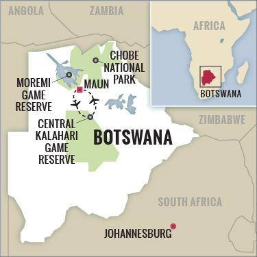 Map of Botswana