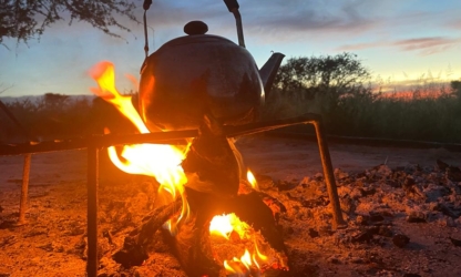 Evening Coffee Kalahari Safaris Sunset