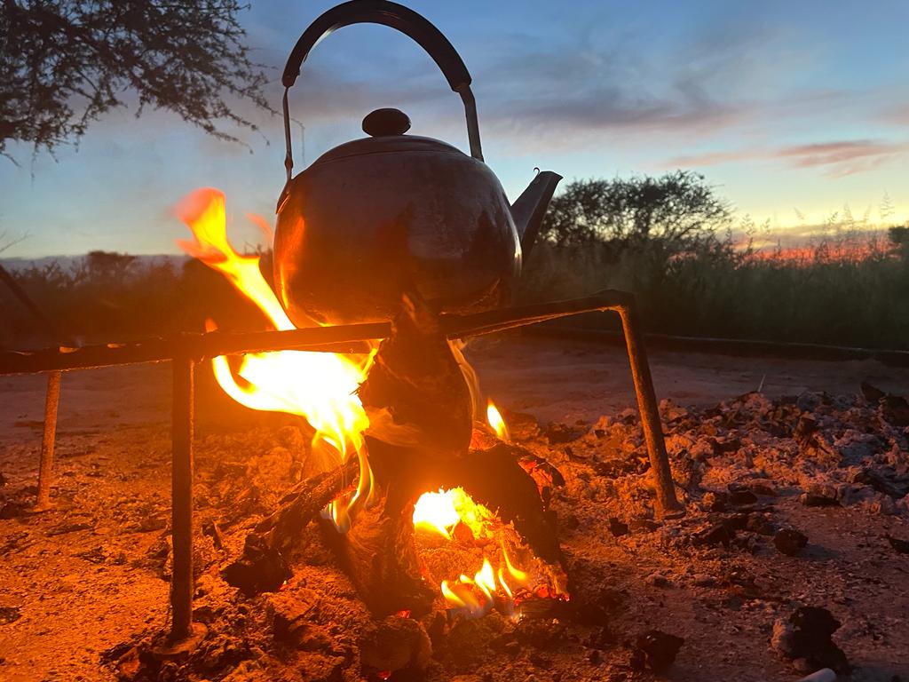 Evening Coffee Kalahari Safaris Sunset
